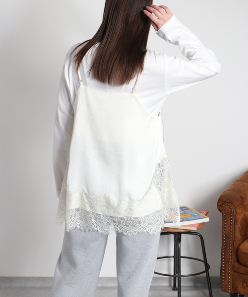 cepo(セポ)の「サテンレースキャミソール(キャミソール・レディース・ブラック/オフホワイト・M)」の20枚目の写真