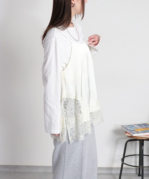 cepo(セポ)の「サテンレースキャミソール(キャミソール・レディース・ブラック/オフホワイト・M)」の21枚目の写真