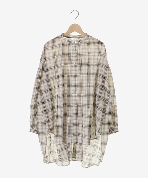 le.coeur blanc(ルクールブラン)の「《WEB限定アイテム》シアーガーゼバックギャザーチェックシャツ(シャツ/ブラウス・レディース・ブラック系その他/ブルー系その他2/ベージュ系その他2・38)」の19枚目の写真