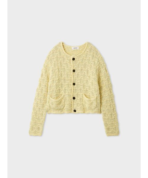 MIESROHE(ミースロエ)の「【洗える】スプリングツィードニットジャケット(テーラードジャケット・レディース・イエロー/マルチ/ホワイト・F)」の4枚目の写真