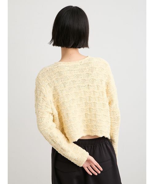 MIESROHE(ミースロエ)の「【洗える】スプリングツィードニットジャケット(テーラードジャケット・レディース・イエロー/マルチ/ホワイト・F)」の6枚目の写真