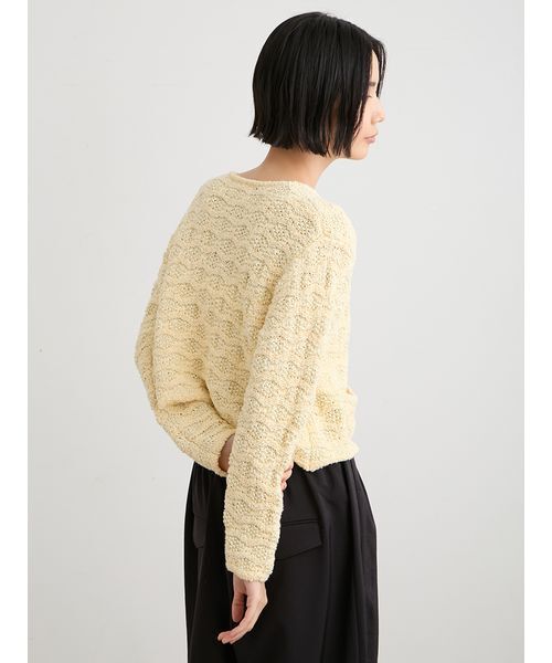 MIESROHE(ミースロエ)の「【洗える】スプリングツィードニットジャケット(テーラードジャケット・レディース・イエロー/マルチ/ホワイト・F)」の7枚目の写真