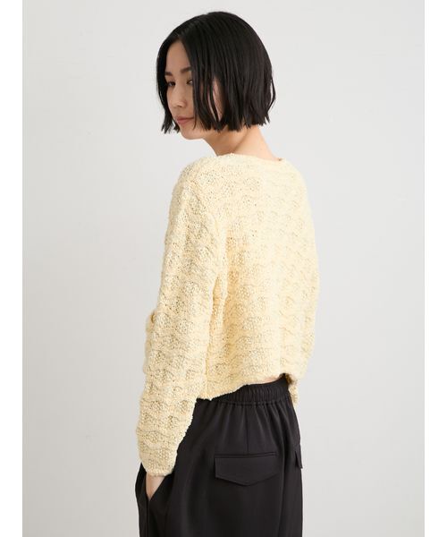 MIESROHE(ミースロエ)の「【洗える】スプリングツィードニットジャケット(テーラードジャケット・レディース・イエロー/マルチ/ホワイト・F)」の14枚目の写真