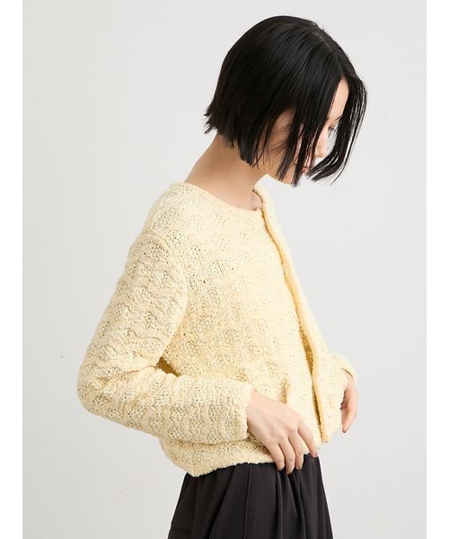 MIESROHE(ミースロエ)の「【洗える】スプリングツィードニットジャケット(テーラードジャケット・レディース・イエロー/マルチ/ホワイト・F)」の15枚目の写真