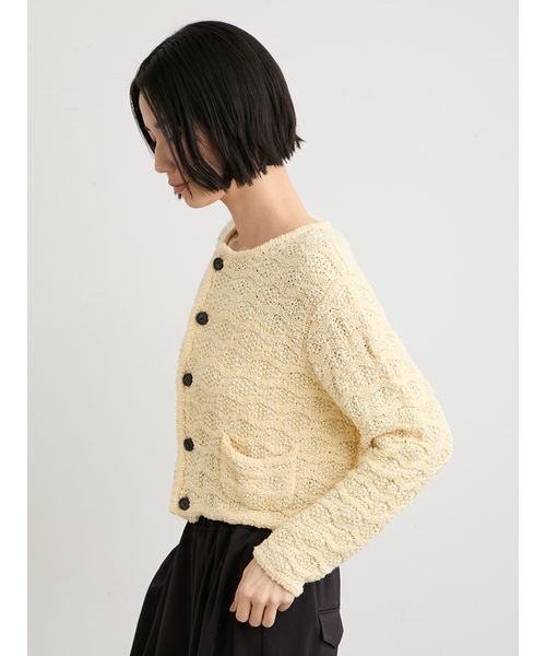 MIESROHE(ミースロエ)の「【洗える】スプリングツィードニットジャケット(テーラードジャケット・レディース・イエロー/マルチ/ホワイト・F)」の16枚目の写真