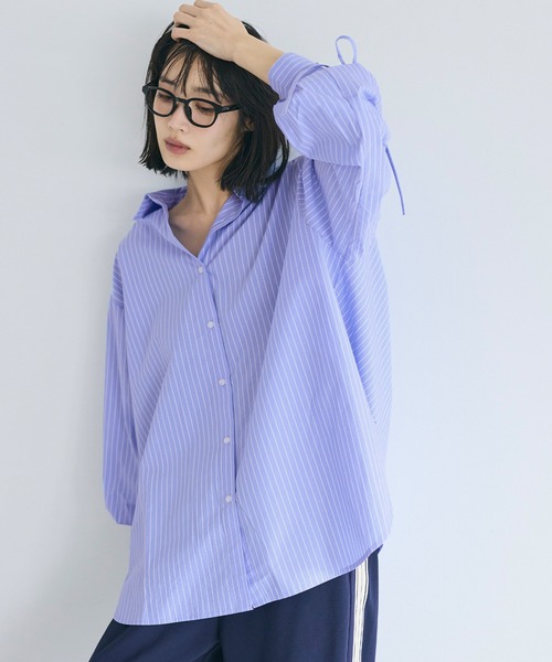 coca(coca)(コカ)の「袖シャーリングシャツ(シャツ/ブラウス・レディース・ブルー/アイボリー・L/M/S)」の7枚目の写真