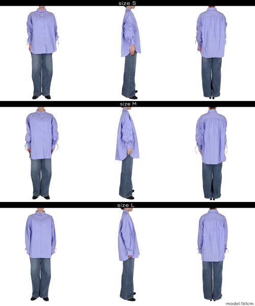coca(coca)(コカ)の「袖シャーリングシャツ(シャツ/ブラウス・レディース・ブルー/アイボリー・L/M/S)」の15枚目の写真