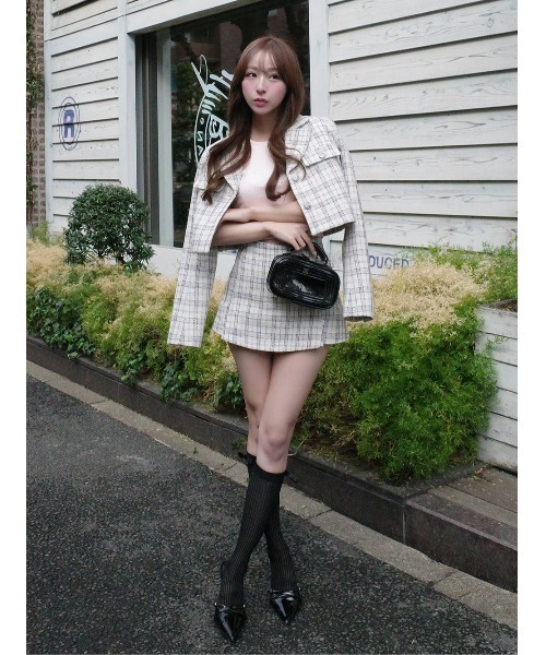 Darich(ダーリッチ)の「Vernal Tweed ミニスコート(スカート・レディース・サックスブルー/その他/イエロー/ピンク・S/M)」の5枚目の写真