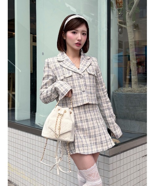 Darich(ダーリッチ)の「Vernal Tweed ミニスコート(スカート・レディース・サックスブルー/その他/イエロー/ピンク・S/M)」の6枚目の写真