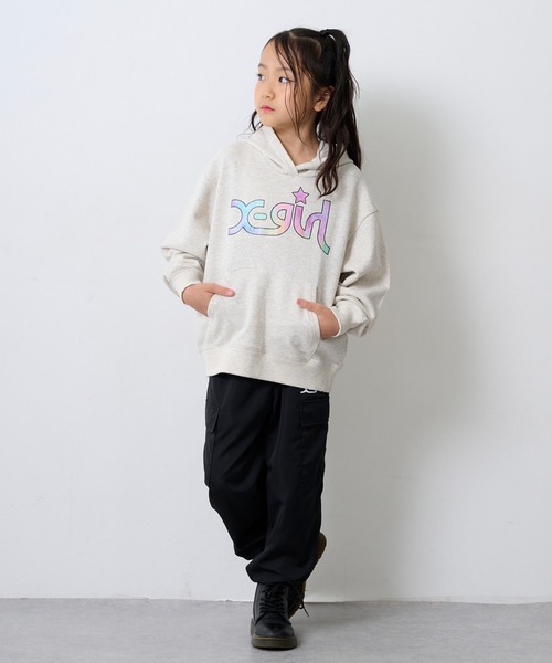 X-girl Stages（エックスガールステージス）の「カーゴパンツ（カーゴパンツ・キッズ・ブラック・100cm/110cm/120cm）」の2枚目の写真