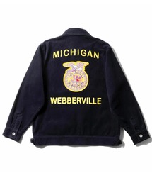 Revo.（レボ）の「HOUSTON ヒューストン CORDUROY EMBROIDERY FFA JACKET チェーンステッチ ロゴ FFA 刺繍 コーデュロイ ファーマーズジャケット（ブルゾン）」