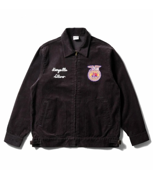 HOUSTON(ヒューストン)の「HOUSTON ヒューストン CORDUROY EMBROIDERY FFA JACKET チェーンステッチ ロゴ FFA 刺繍 コーデュロイ ファーマーズジャケット(ブルゾン・メンズ・グリーン/ピンク/ネイビー/チャコール・M/XL/L)」の5枚目の写真