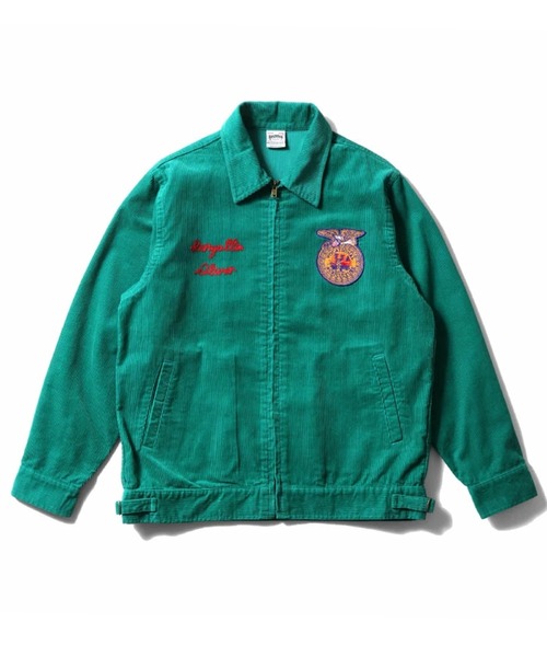 HOUSTON(ヒューストン)の「HOUSTON ヒューストン CORDUROY EMBROIDERY FFA JACKET チェーンステッチ ロゴ FFA 刺繍 コーデュロイ ファーマーズジャケット(ブルゾン・メンズ・グリーン/ピンク/ネイビー/チャコール・M/XL/L)」の7枚目の写真