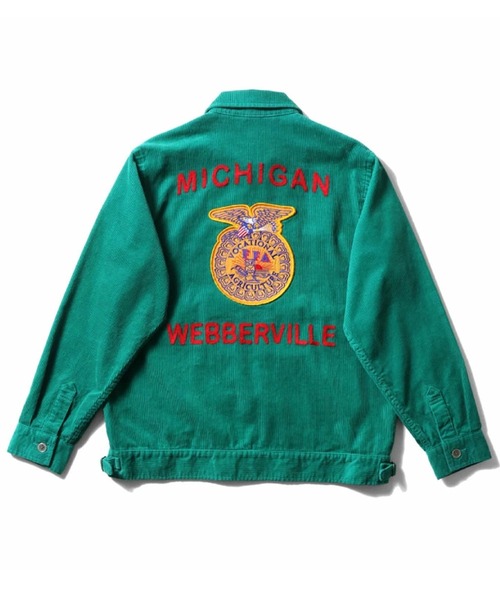 HOUSTON(ヒューストン)の「HOUSTON ヒューストン CORDUROY EMBROIDERY FFA JACKET チェーンステッチ ロゴ FFA 刺繍 コーデュロイ ファーマーズジャケット(ブルゾン・メンズ・グリーン/ピンク/ネイビー/チャコール・M/XL/L)」の8枚目の写真