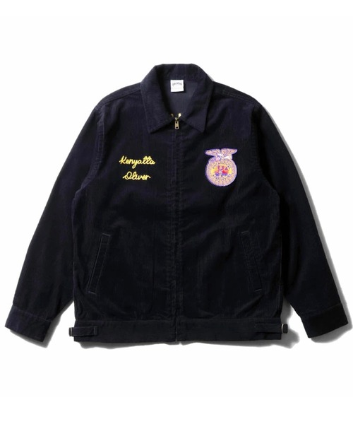 HOUSTON(ヒューストン)の「HOUSTON ヒューストン CORDUROY EMBROIDERY FFA JACKET チェーンステッチ ロゴ FFA 刺繍 コーデュロイ ファーマーズジャケット(ブルゾン・メンズ・グリーン/ピンク/ネイビー/チャコール・M/XL/L)」の9枚目の写真