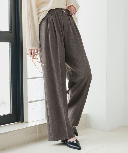 green label relaxing（グリーンレーベルリラクシング）の「【結論シリーズ】ニーハイワイドパンツ［size SHORT/TALLあり］（その他パンツ・レディース・ナチュラル/ライトブルー/ブラック/ダークブラウン/ネイビー・SHORT/34/36/38/40/TALL）」の3枚目の写真