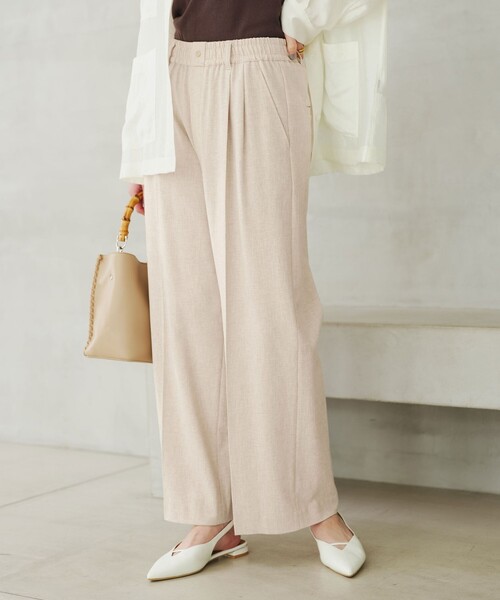 green label relaxing（グリーンレーベルリラクシング）の「【結論シリーズ】ニーハイワイドパンツ［size SHORT/TALLあり］（その他パンツ・レディース・ナチュラル/ライトブルー/ブラック/ダークブラウン/ネイビー・SHORT/34/36/38/40/TALL）」の4枚目の写真