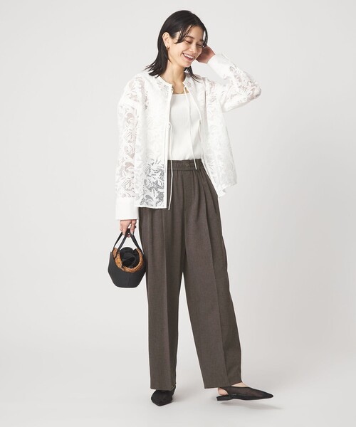 green label relaxing（グリーンレーベルリラクシング）の「【結論シリーズ】ニーハイワイドパンツ［size SHORT/TALLあり］（その他パンツ・レディース・ナチュラル/ライトブルー/ブラック/ダークブラウン/ネイビー・SHORT/34/36/38/40/TALL）」の11枚目の写真