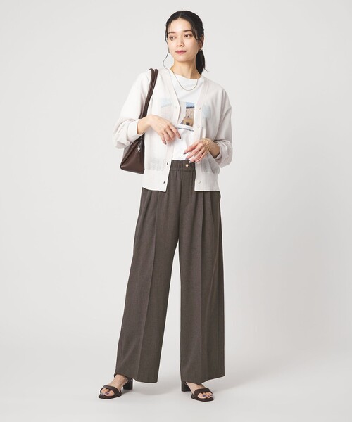 green label relaxing（グリーンレーベルリラクシング）の「【結論シリーズ】ニーハイワイドパンツ［size SHORT/TALLあり］（その他パンツ・レディース・ナチュラル/ライトブルー/ブラック/ダークブラウン/ネイビー・SHORT/34/36/38/40/TALL）」の12枚目の写真