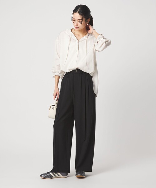 green label relaxing（グリーンレーベルリラクシング）の「【結論シリーズ】ニーハイワイドパンツ［size SHORT/TALLあり］（その他パンツ・レディース・ナチュラル/ライトブルー/ブラック/ダークブラウン/ネイビー・SHORT/34/36/38/40/TALL）」の6枚目の写真