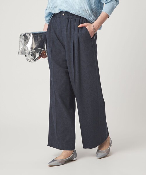 green label relaxing（グリーンレーベルリラクシング）の「【結論シリーズ】ニーハイワイドパンツ［size SHORT/TALLあり］（その他パンツ・レディース・ナチュラル/ライトブルー/ブラック/ダークブラウン/ネイビー・SHORT/34/36/38/40/TALL）」の19枚目の写真