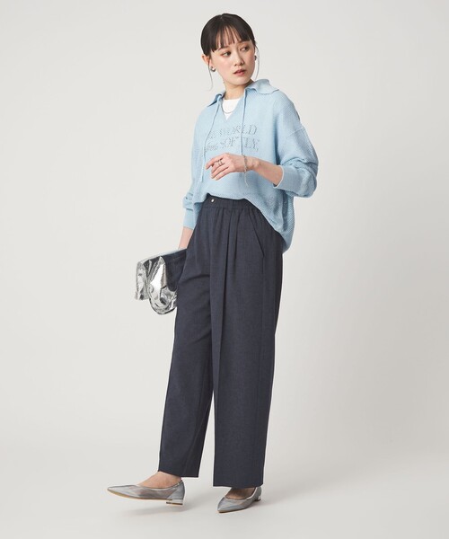green label relaxing（グリーンレーベルリラクシング）の「【結論シリーズ】ニーハイワイドパンツ［size SHORT/TALLあり］（その他パンツ・レディース・ナチュラル/ライトブルー/ブラック/ダークブラウン/ネイビー・SHORT/34/36/38/40/TALL）」の20枚目の写真