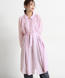 studio CLIP | コットンボイルギャザーシャツワンピース(ワンピース)