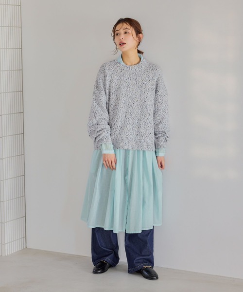 studio CLIP（スタディオクリップ）の「コットンボイルギャザーシャツワンピース（ワンピース・レディース・ブラック/サックスブルー/ラベンダー・FREE）」の14枚目の写真