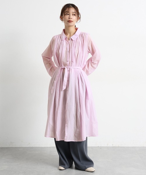 studio CLIP（スタディオクリップ）の「コットンボイルギャザーシャツワンピース（ワンピース・レディース・ブラック/サックスブルー/ラベンダー・FREE）」の22枚目の写真