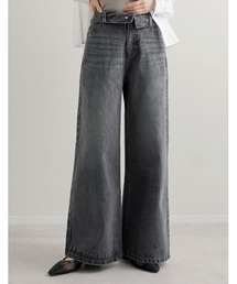 Re:EDIT（リエディ）の「[DENIM COLLECTION][2026S S COLLECTION][低身長 高身長サイズ有]折り返しウエストコットンワイドデニムパンツ（デニムパンツ）」