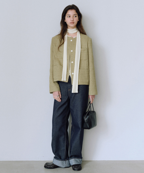 URAGO（ユラーゴ）の「Nonfade raw wide denim（デニムパンツ・レディース・インディゴブルー・SMALL/MEDIUM/LARGE）」の6枚目の写真