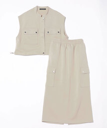 ketty | ダンボールニットベスト×スカート2ピース≪洗濯機で洗える≫(ワンピース)