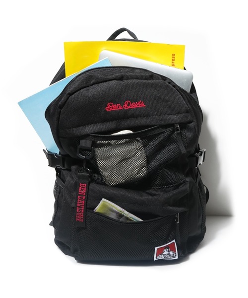 BEN DAVIS(ベンデイビス)の「《BEN DAVIS》MESH POCKET DAYPACK(バックパック/リュック・メンズ・ブラック×レッド/ブラック×ホワイト/ブラック×ブルー・FREE)」の13枚目の写真