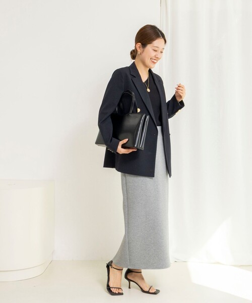 NOLLEY’S（ノーリーズ）の「【WEB限定】ウォッシャブルダンボールタイトスカート（スカート・レディース・ブラック/グレー・38/36）」の6枚目の写真
