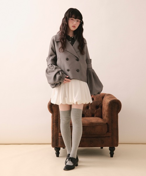 loin nuit（ロワンニュイ）の「volume sleeve short jacket / ボリュームスリーブショートジャケット（テーラードジャケット・レディース・アイボリー/ブルー/グレー・FREE）」の11枚目の写真