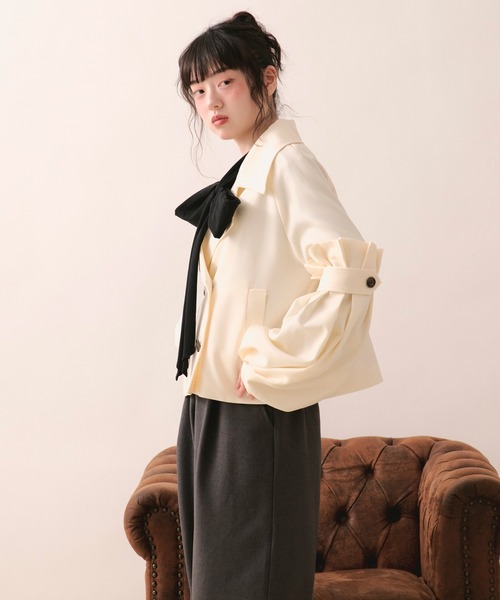 volume sleeve short jacket / ボリュームスリーブショートジャケット