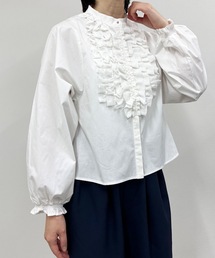 vent blanc（ヴァンブラン）の「denicher  デニシェ コットン クロス フリル ブラウス（シャツ/ブラウス）」