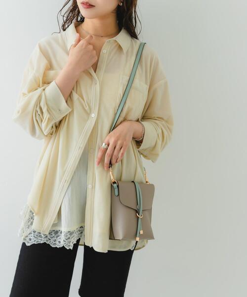 RODE SKO（ロデスコ）の「縦型フラップポシェット（ショルダーバッグ・レディース・ライトブルー/ブラック/ベージュ・ONE）」の13枚目の写真