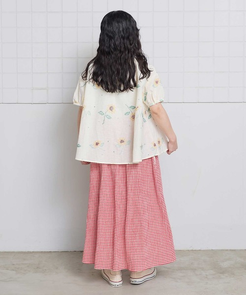 l'atelier du savon(アトリエドサボン)の「クロスステッチ ひまわり刺繍ブラウス(シャツ/ブラウス・レディース・ブラック/アイボリー・FREE)」の14枚目の写真