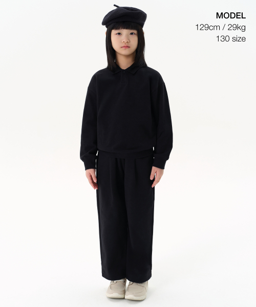MUSINSA STANDARD KIDS（ムシンサスタンダードキッズ）の「オーバーサイズカラー スウェットシャツ [ブラック]（スウェット・レディース・その他・100/120/130/140/150/110/160）」の8枚目の写真