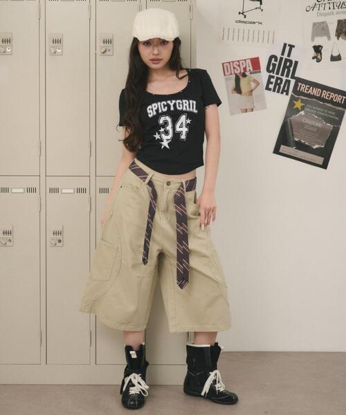 dispark(ディスパーク)の「DISPARK/スタッズネックナンバーロゴT(Tシャツ/カットソー・レディース・ブラック/ホワイト・FREE)」の13枚目の写真