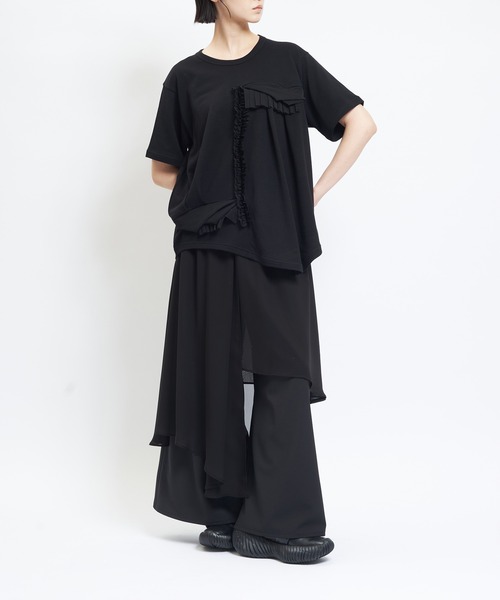 gomme(ゴム)の「フリルT(Tシャツ/カットソー・レディース・ブラック・MEDIUM)」の5枚目の写真