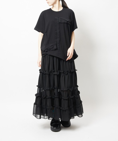 gomme(ゴム)の「フリルT(Tシャツ/カットソー・レディース・ブラック・MEDIUM)」の21枚目の写真