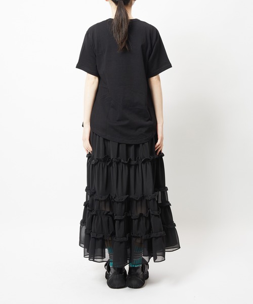 gomme(ゴム)の「フリルT(Tシャツ/カットソー・レディース・ブラック・MEDIUM)」の20枚目の写真