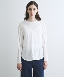 three dots（スリードッツ）の「ミルキージャージー 長袖Tシャツ（Tシャツ/カットソー）」