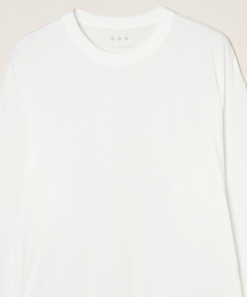 three dots(スリードッツ)の「ミルキージャージー 長袖Tシャツ(Tシャツ/カットソー・レディース・ホワイト系その他/ベージュ系その他/ブラック・XS/S)」の6枚目の写真