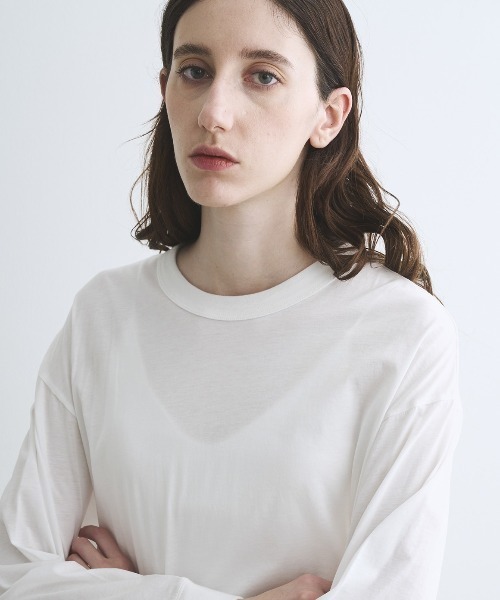 three dots(スリードッツ)の「ミルキージャージー 長袖Tシャツ(Tシャツ/カットソー・レディース・ホワイト系その他/ベージュ系その他/ブラック・XS/S)」の10枚目の写真