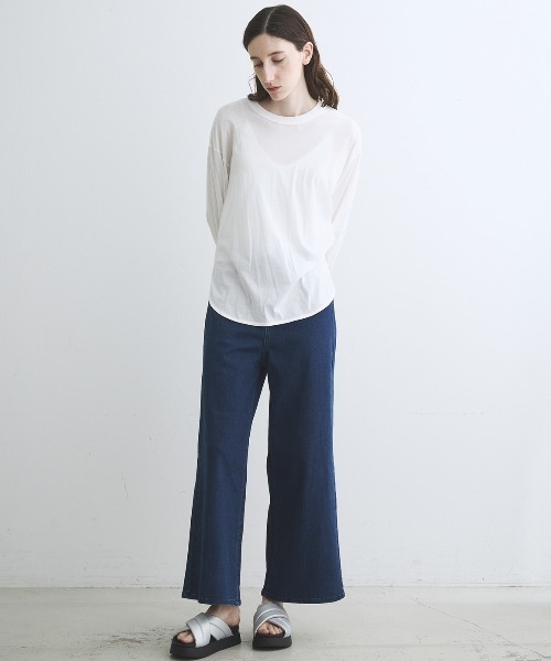 three dots(スリードッツ)の「ミルキージャージー 長袖Tシャツ(Tシャツ/カットソー・レディース・ホワイト系その他/ベージュ系その他/ブラック・XS/S)」の13枚目の写真