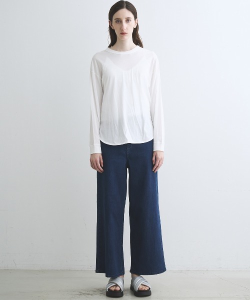 three dots(スリードッツ)の「ミルキージャージー 長袖Tシャツ(Tシャツ/カットソー・レディース・ホワイト系その他/ベージュ系その他/ブラック・XS/S)」の14枚目の写真