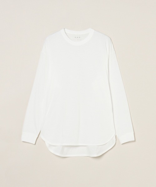 three dots(スリードッツ)の「ミルキージャージー 長袖Tシャツ(Tシャツ/カットソー・レディース・ホワイト系その他/ベージュ系その他/ブラック・XS/S)」の4枚目の写真